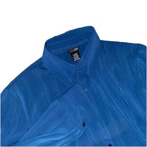 East 5th Shirt Women’s XL Blue Button Up Collared Long Sleeve Casual Top